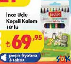 LECTOR İNCE UÇLU KEÇELİ KALEM 10'LU indirimli fiyat LECTOR İNCE UÇLU KEÇELİ KALEM 10'LU fiyat ve kampanya bilgisi
